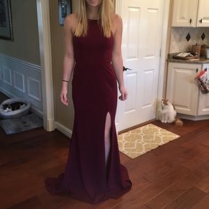 maroon/crimson/burgundy Abby Paris dress prom